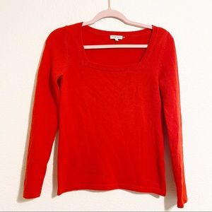 Demylee Red Cashmere Sweater Small Square Neck